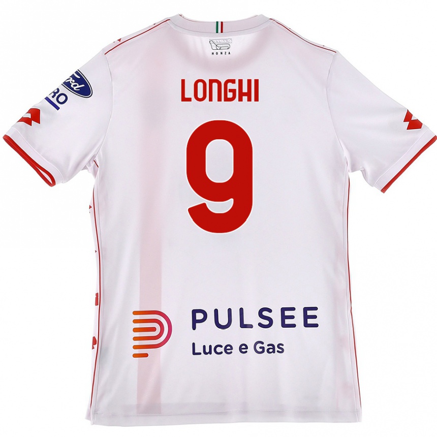 Niño Fútbol Camiseta Jordan Longhi #9 Blanco Rojo 2ª Equipación 2024/25