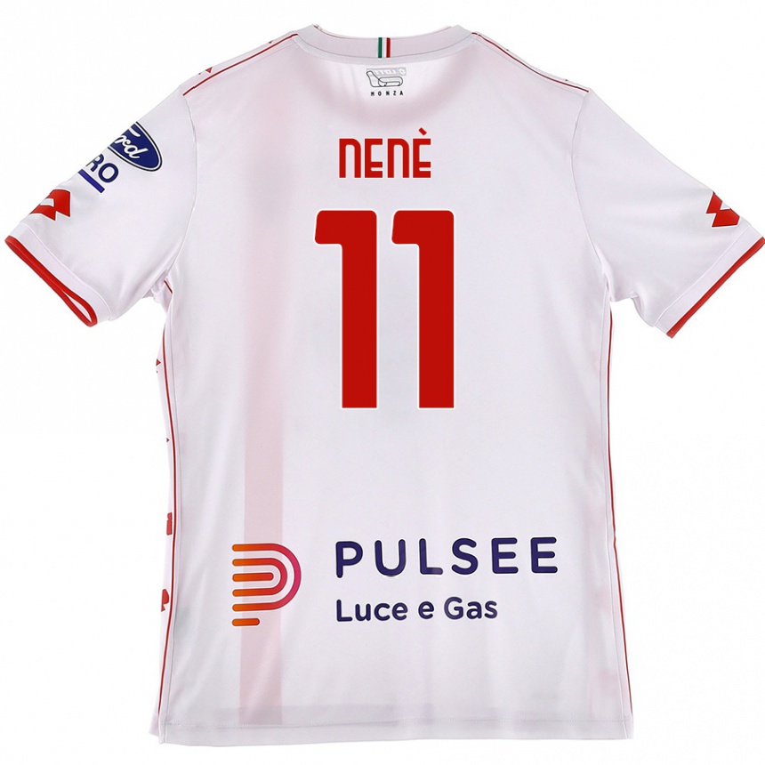 Niño Fútbol Camiseta Stephen Nenè #11 Blanco Rojo 2ª Equipación 2024/25