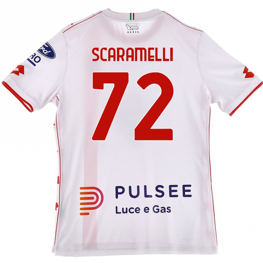 Niño Fútbol Camiseta Endris Scaramelli #72 Blanco Rojo 2ª Equipación 2024/25