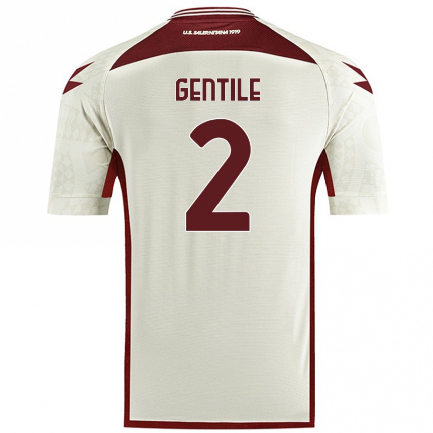 Niño Fútbol Camiseta Davide Gentile #2 Color Crema 2ª Equipación 2024/25