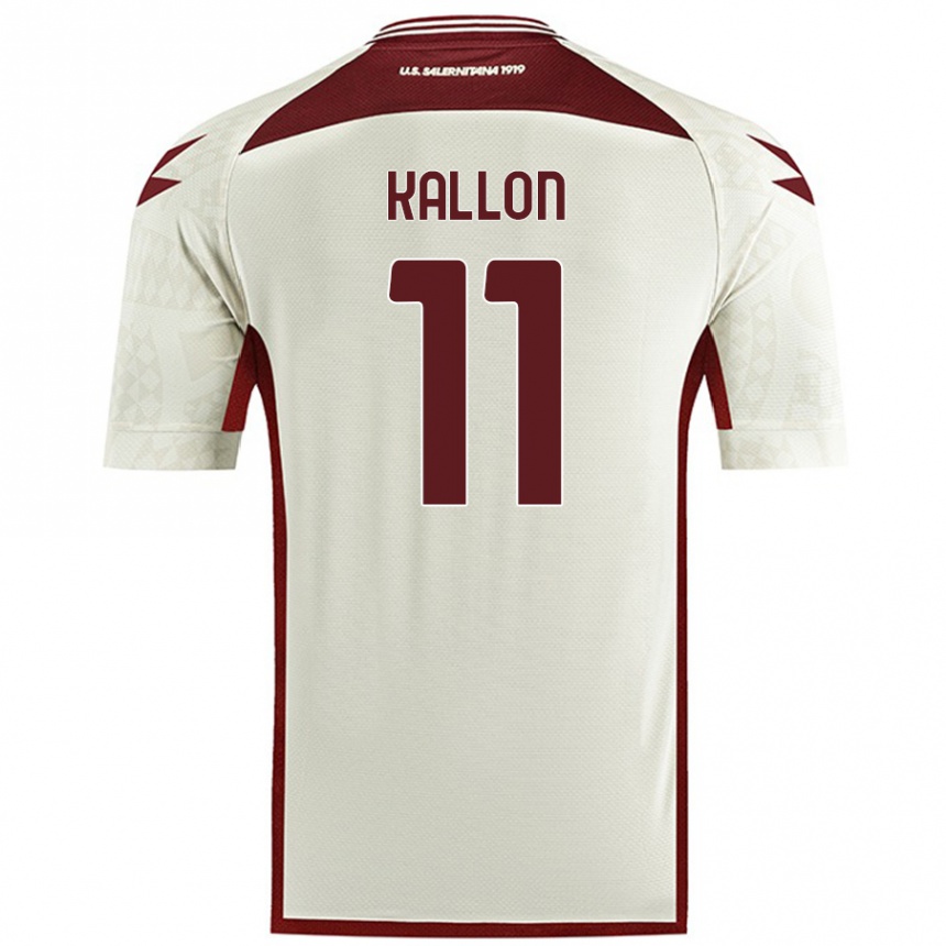 Niño Fútbol Camiseta Yayah Kallon #11 Color Crema 2ª Equipación 2024/25