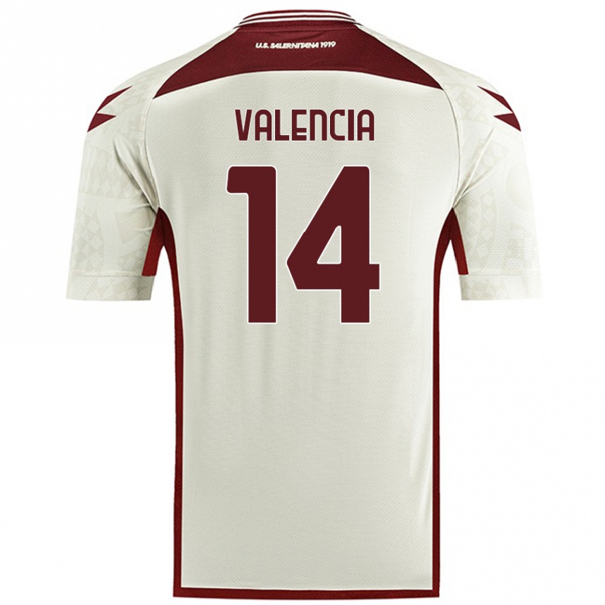 Niño Fútbol Camiseta Diego Valencia #14 Color Crema 2ª Equipación 2024/25