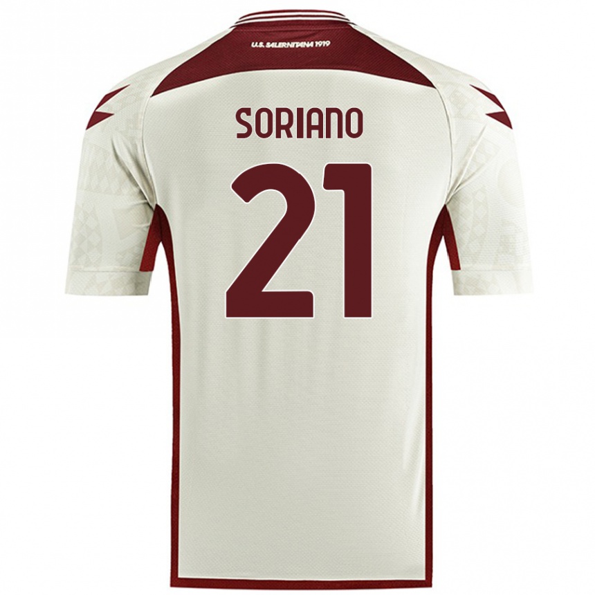 Niño Fútbol Camiseta Roberto Soriano #21 Color Crema 2ª Equipación 2024/25