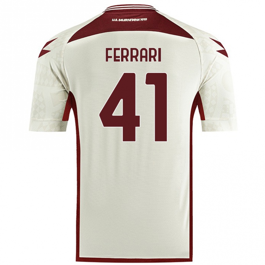 Niño Fútbol Camiseta Tommaso Ferrari #41 Color Crema 2ª Equipación 2024/25