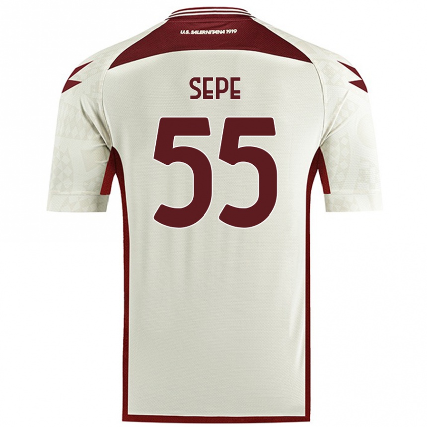 Niño Fútbol Camiseta Luigi Sepe #55 Color Crema 2ª Equipación 2024/25