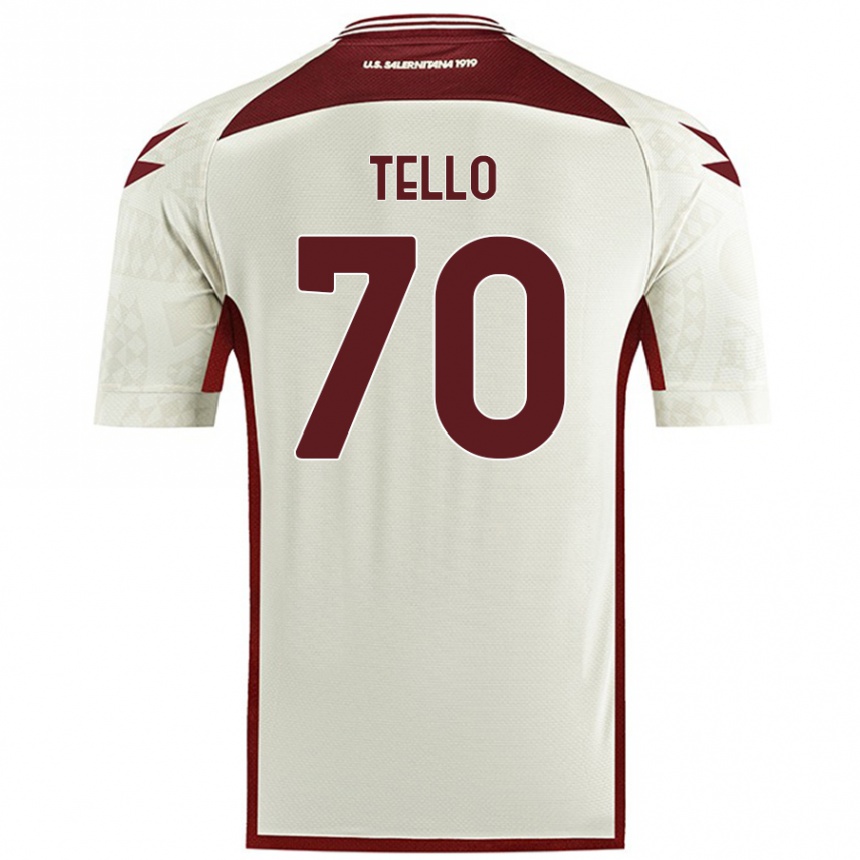 Niño Fútbol Camiseta Andrés Tello #70 Color Crema 2ª Equipación 2024/25