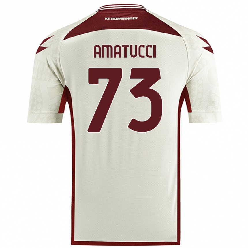 Niño Fútbol Camiseta Lorenzo Amatucci #73 Color Crema 2ª Equipación 2024/25