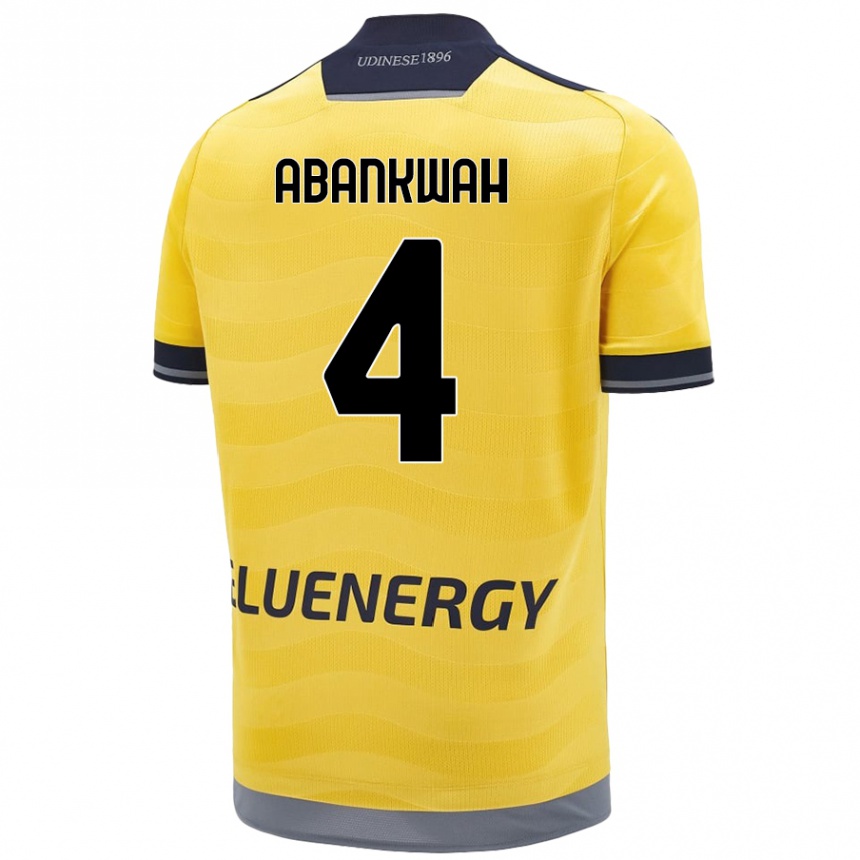 Niño Fútbol Camiseta James Abankwah #4 Dorado 2ª Equipación 2024/25