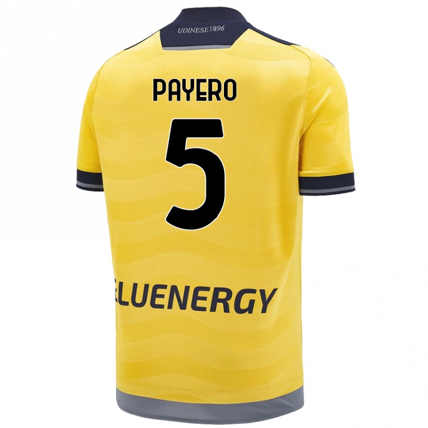 Niño Fútbol Camiseta Martín Payero #5 Dorado 2ª Equipación 2024/25