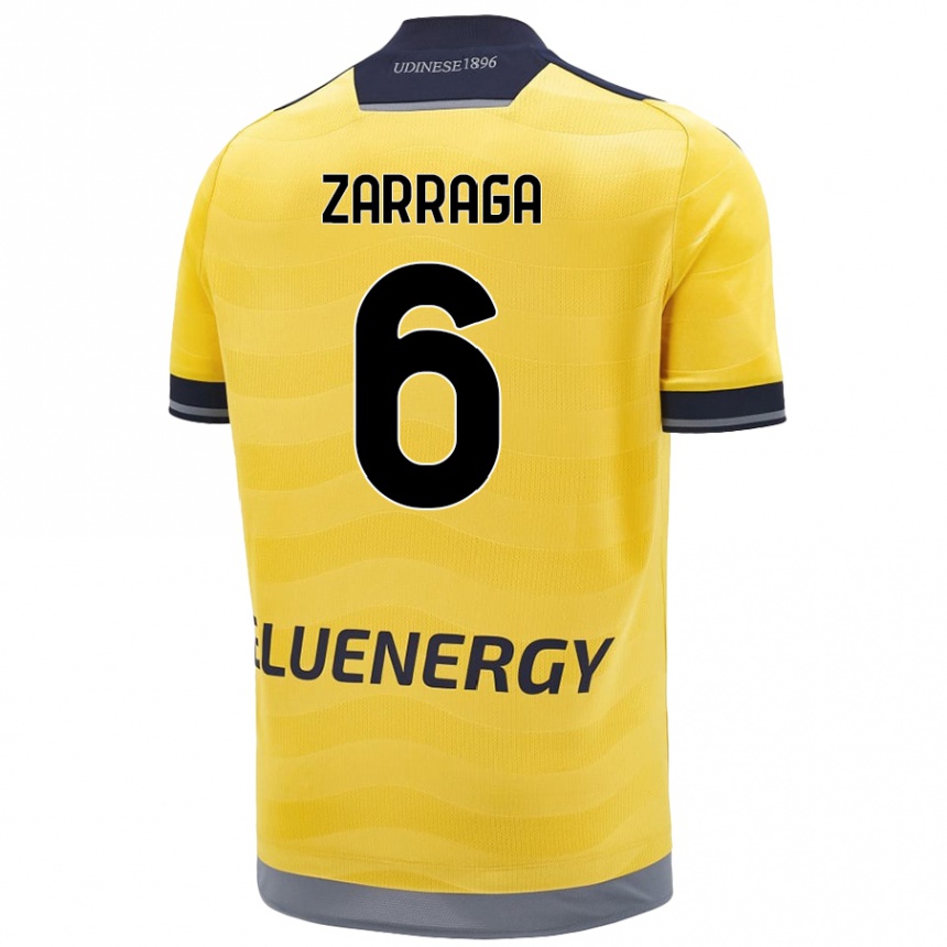 Niño Fútbol Camiseta Oier Zarraga #6 Dorado 2ª Equipación 2024/25