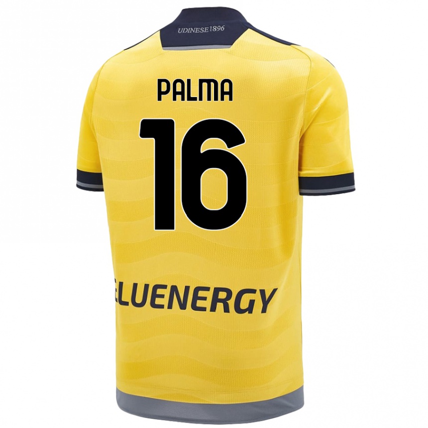 Niño Fútbol Camiseta Matteo Palma #16 Dorado 2ª Equipación 2024/25