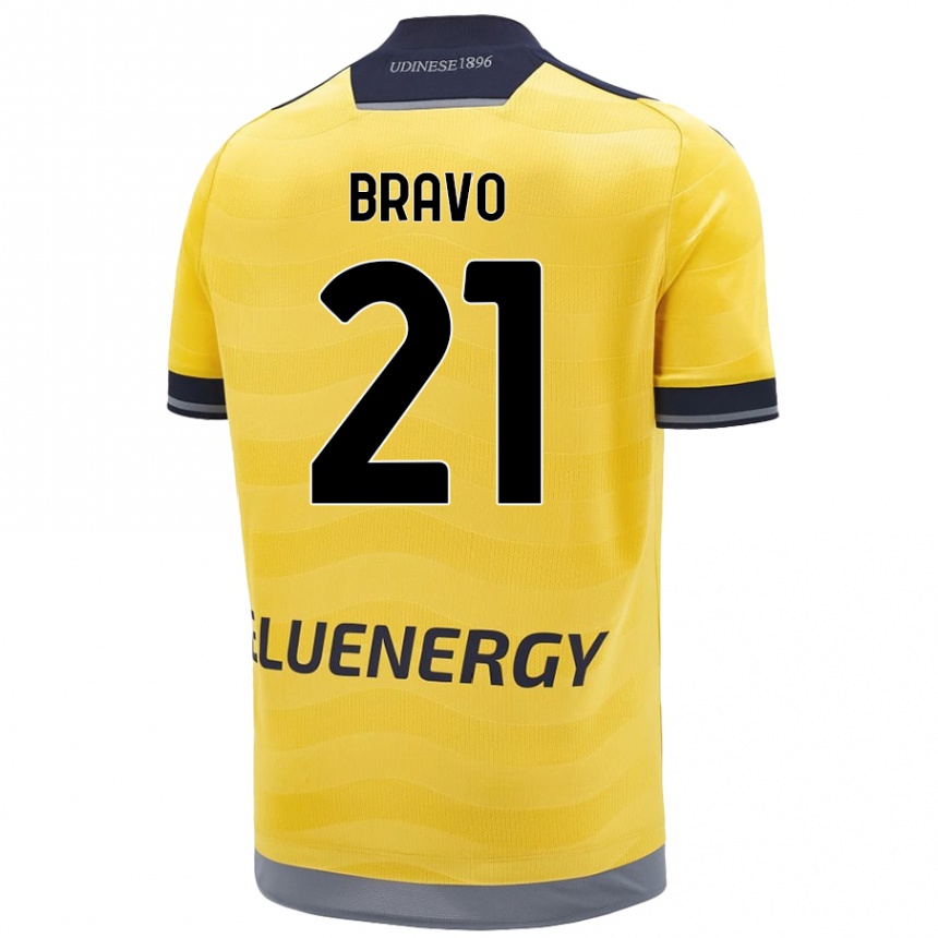 Niño Fútbol Camiseta Iker Bravo #21 Dorado 2ª Equipación 2024/25