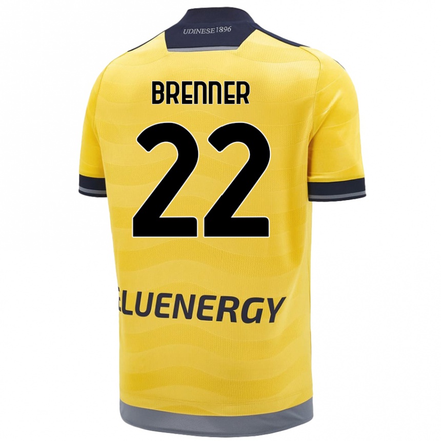 Niño Fútbol Camiseta Brenner #22 Dorado 2ª Equipación 2024/25