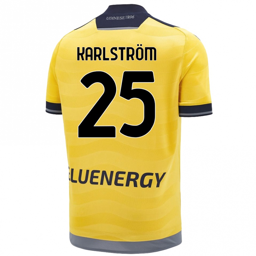 Niño Fútbol Camiseta Jesper Karlström #25 Dorado 2ª Equipación 2024/25