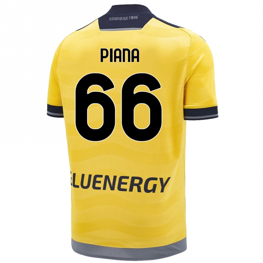 Niño Fútbol Camiseta Edoardo Piana #66 Dorado 2ª Equipación 2024/25