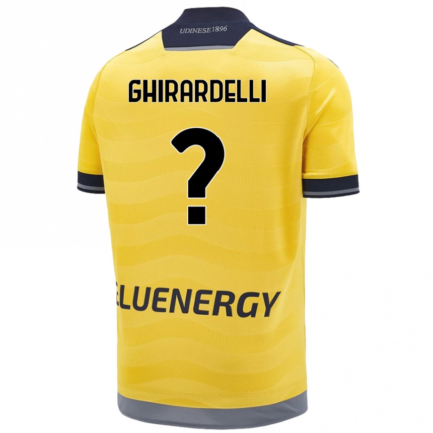 Niño Fútbol Camiseta Davide Ghirardelli #0 Dorado 2ª Equipación 2024/25