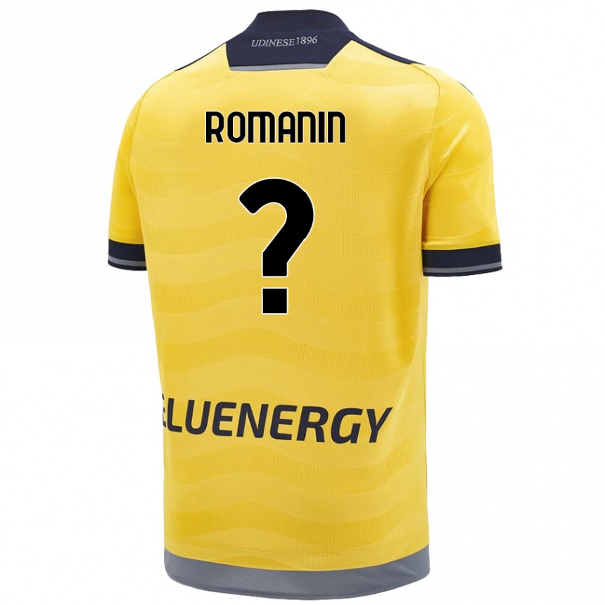 Niño Fútbol Camiseta Mattia Romanin #0 Dorado 2ª Equipación 2024/25