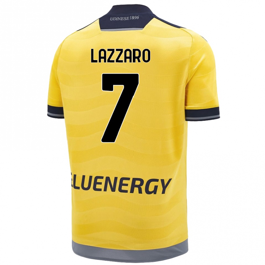 Niño Fútbol Camiseta Davide Lazzaro #7 Dorado 2ª Equipación 2024/25