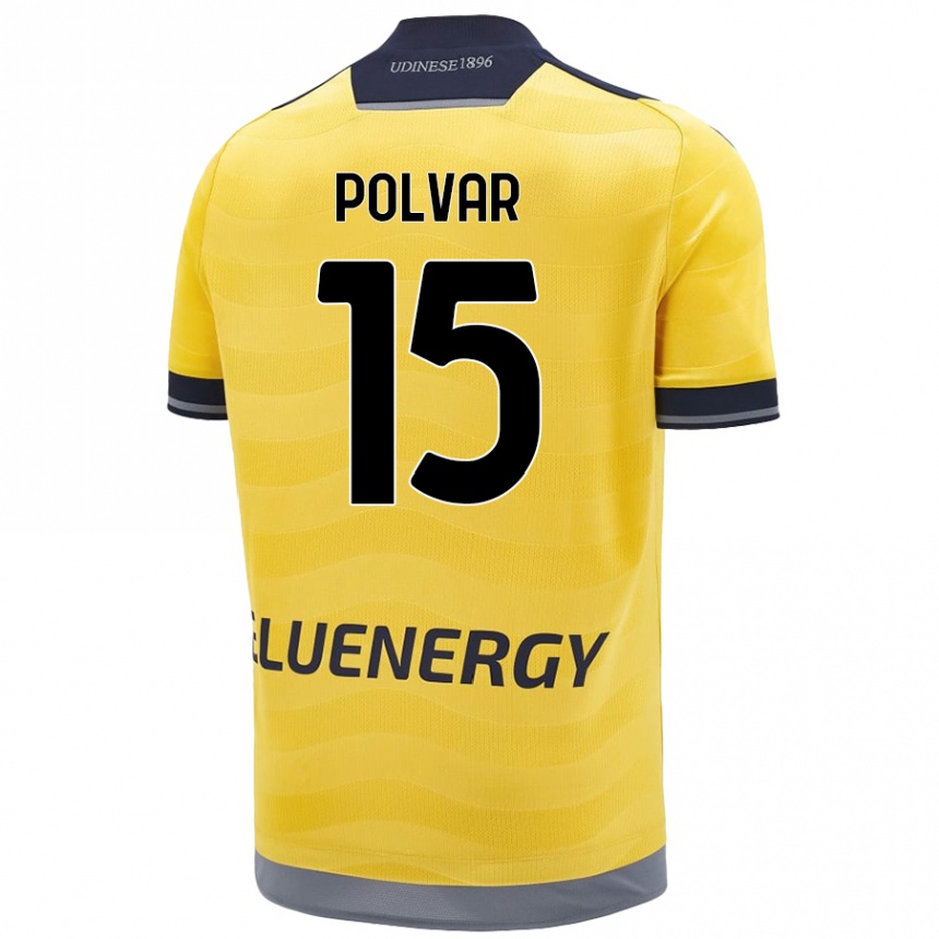 Niño Fútbol Camiseta Francesco Polvar #15 Dorado 2ª Equipación 2024/25