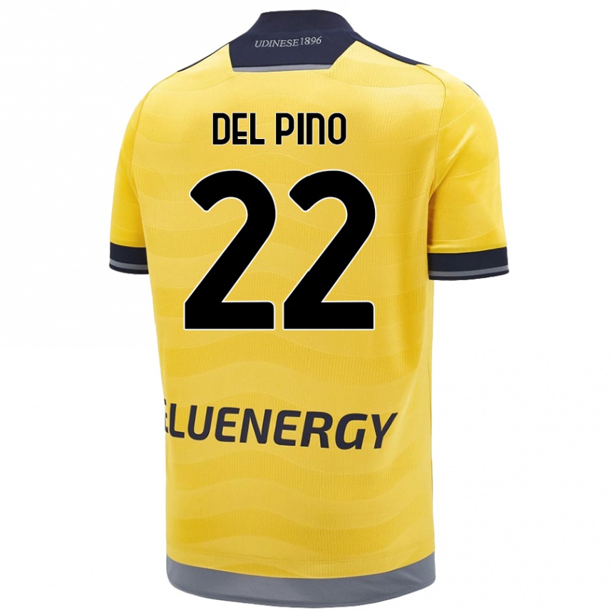 Niño Fútbol Camiseta Lorenzo Del Pino #22 Dorado 2ª Equipación 2024/25