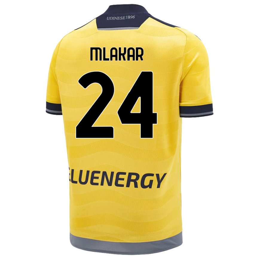 Niño Fútbol Camiseta Lorenzo Mlakar #24 Dorado 2ª Equipación 2024/25