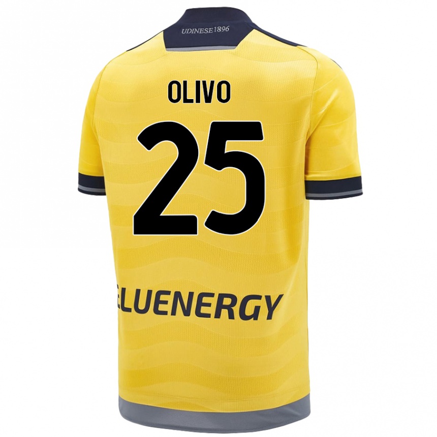 Niño Fútbol Camiseta Gioele Olivo #25 Dorado 2ª Equipación 2024/25