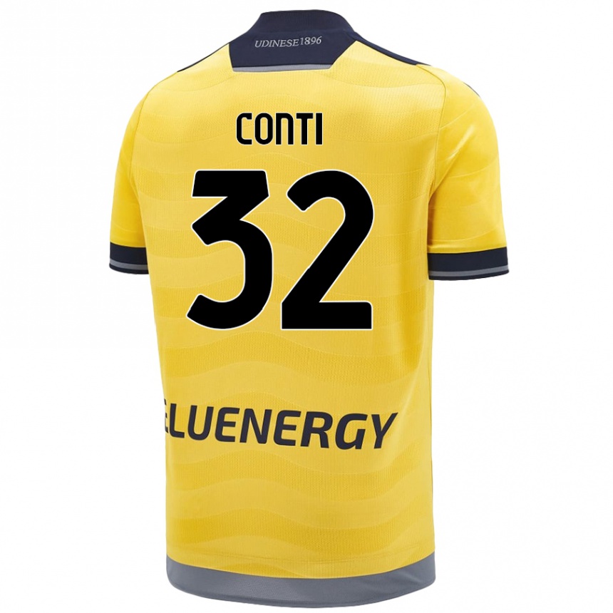 Niño Fútbol Camiseta Manuel Conti #32 Dorado 2ª Equipación 2024/25