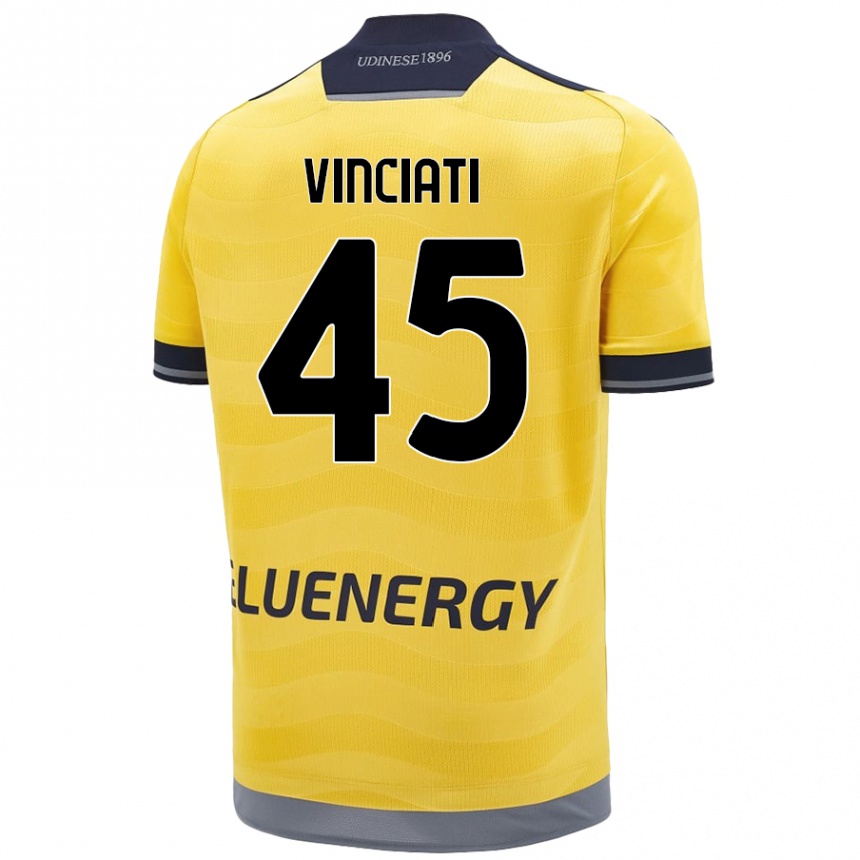 Niño Fútbol Camiseta Giulio Vinciati #45 Dorado 2ª Equipación 2024/25