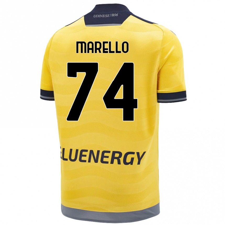 Niño Fútbol Camiseta Mattia Marello #74 Dorado 2ª Equipación 2024/25