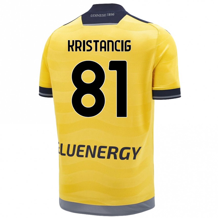 Niño Fútbol Camiseta Luca Kristancig #81 Dorado 2ª Equipación 2024/25