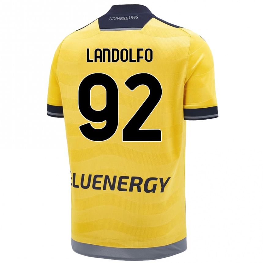 Niño Fútbol Camiseta Tommaso Landolfo #92 Dorado 2ª Equipación 2024/25