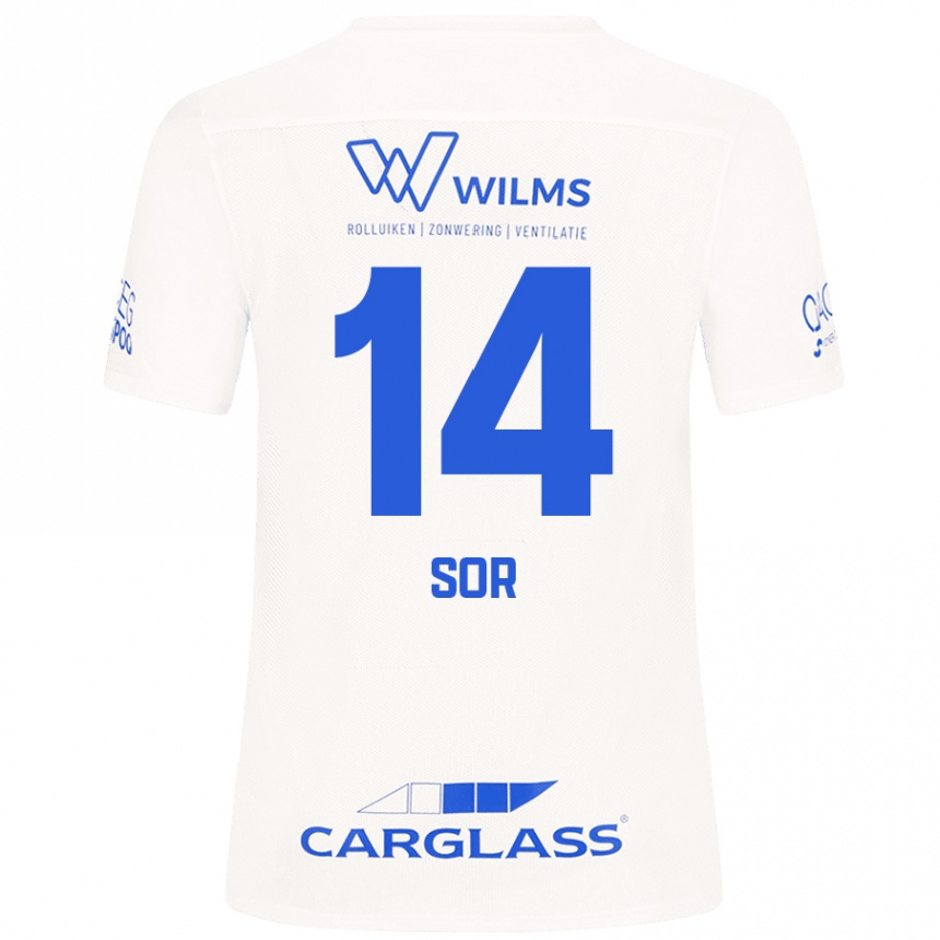 Niño Fútbol Camiseta Yira Sor #14 Blanco 2ª Equipación 2024/25