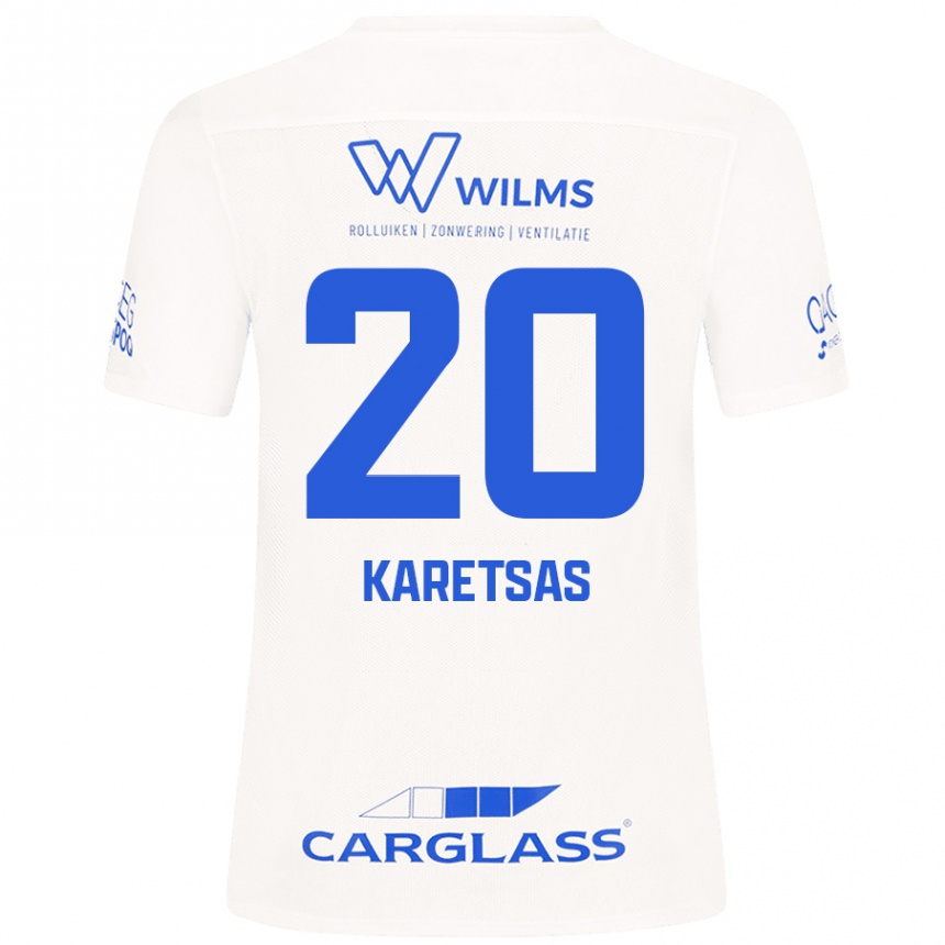 Niño Fútbol Camiseta Konstantinos Karetsas #20 Blanco 2ª Equipación 2024/25