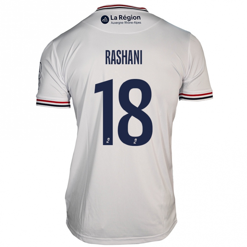 Niño Fútbol Camiseta Elbasan Rashani #18 Blanco 2ª Equipación 2024/25