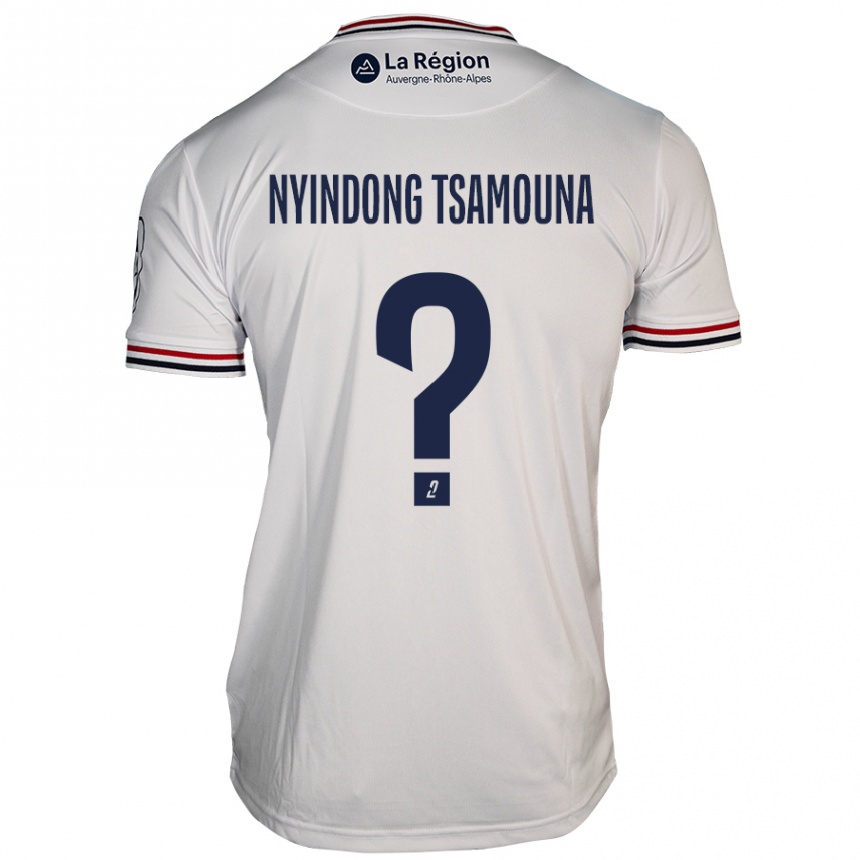 Niño Fútbol Camiseta Jean Nyindong Tsamouna #0 Blanco 2ª Equipación 2024/25