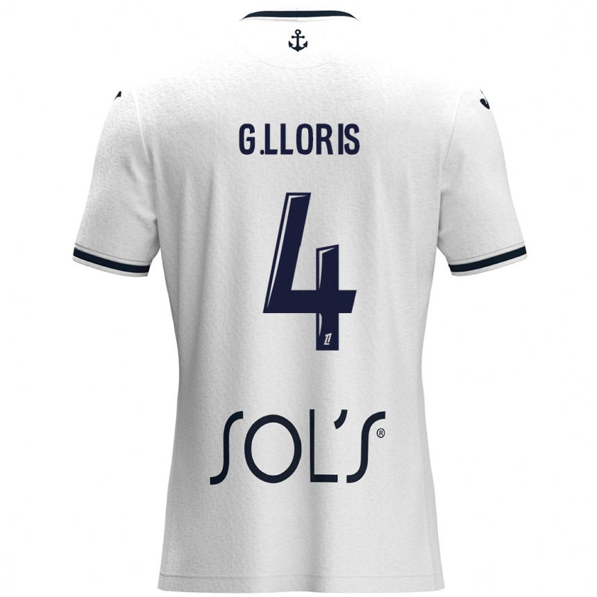 Niño Fútbol Camiseta Gautier Lloris #4 Blanco Azul Oscuro 2ª Equipación 2024/25