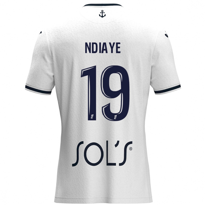 Niño Fútbol Camiseta Rassoul Ndiaye #19 Blanco Azul Oscuro 2ª Equipación 2024/25