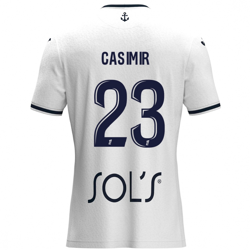 Niño Fútbol Camiseta Josué Casimir #23 Blanco Azul Oscuro 2ª Equipación 2024/25