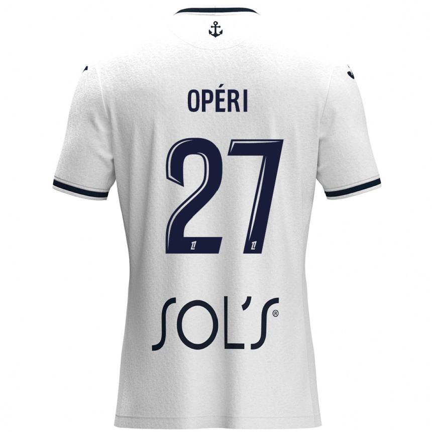 Niño Fútbol Camiseta Christopher Operi #27 Blanco Azul Oscuro 2ª Equipación 2024/25