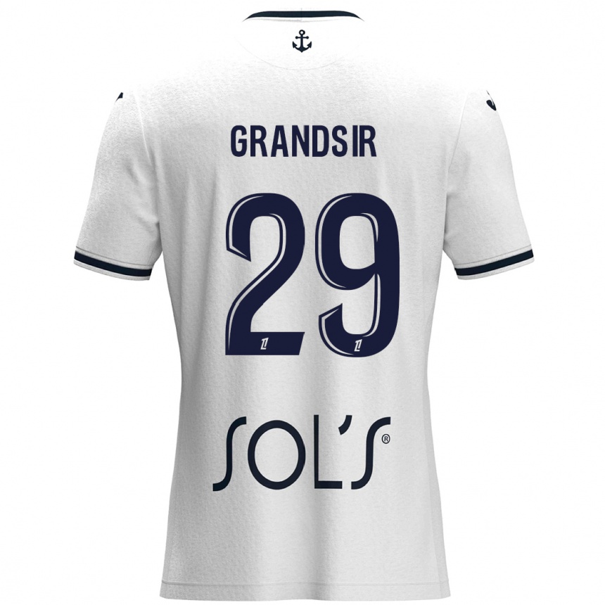 Niño Fútbol Camiseta Samuel Grandsir #29 Blanco Azul Oscuro 2ª Equipación 2024/25