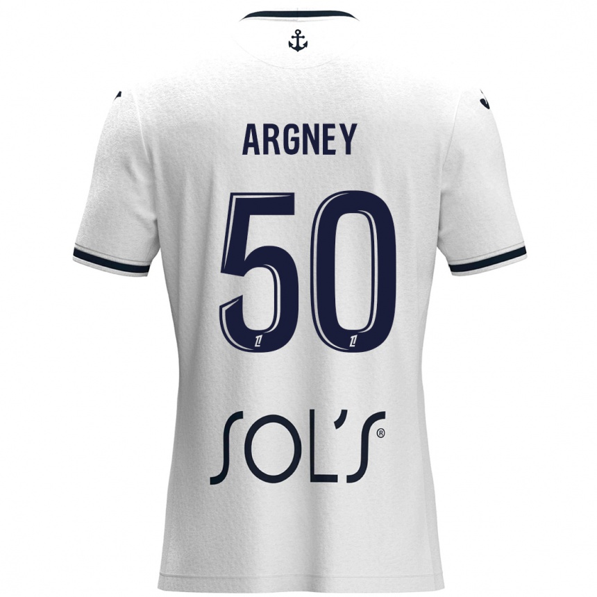 Niño Fútbol Camiseta Paul Argney #50 Blanco Azul Oscuro 2ª Equipación 2024/25