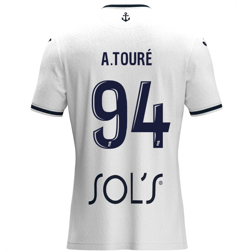 Niño Fútbol Camiseta Abdoulaye Touré #94 Blanco Azul Oscuro 2ª Equipación 2024/25