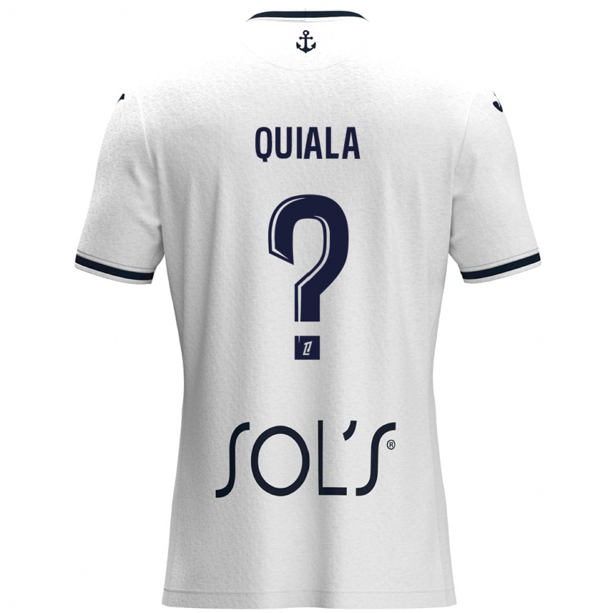 Niño Fútbol Camiseta Dinode Quiala #0 Blanco Azul Oscuro 2ª Equipación 2024/25