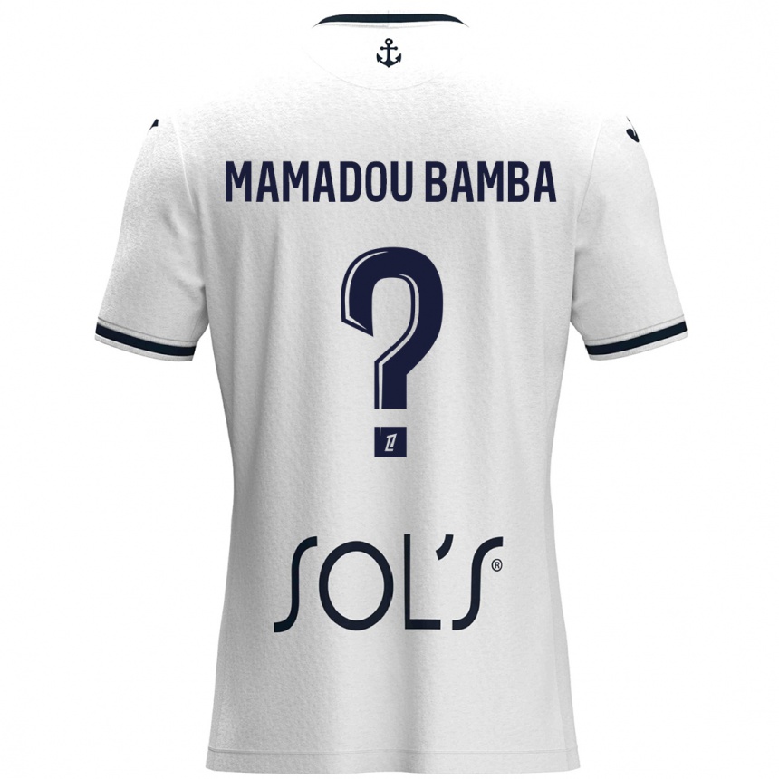 Niño Fútbol Camiseta Ben Mamadou Bamba #0 Blanco Azul Oscuro 2ª Equipación 2024/25