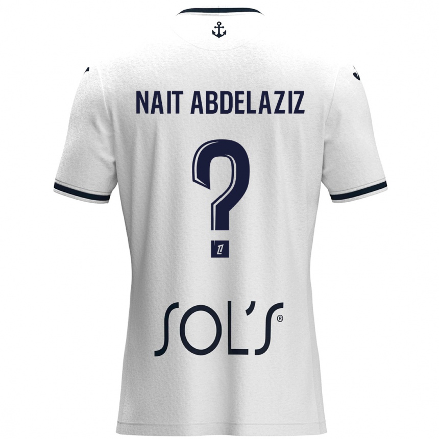 Niño Fútbol Camiseta Elias Naït Abdelaziz #0 Blanco Azul Oscuro 2ª Equipación 2024/25