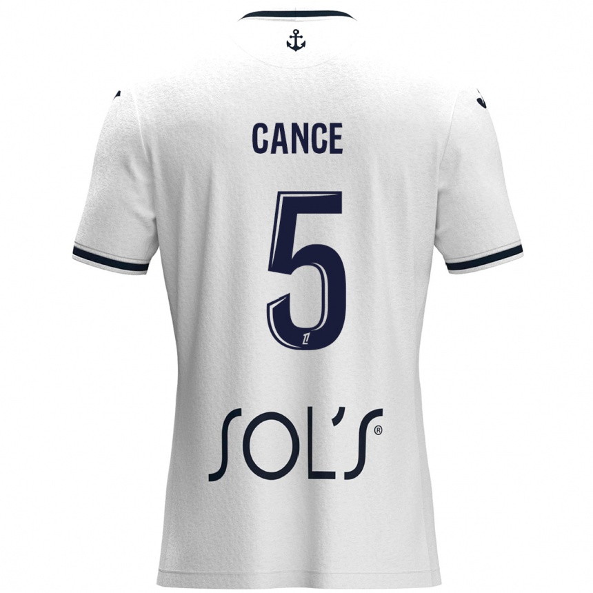 Niño Fútbol Camiseta Laurie Cance #5 Blanco Azul Oscuro 2ª Equipación 2024/25