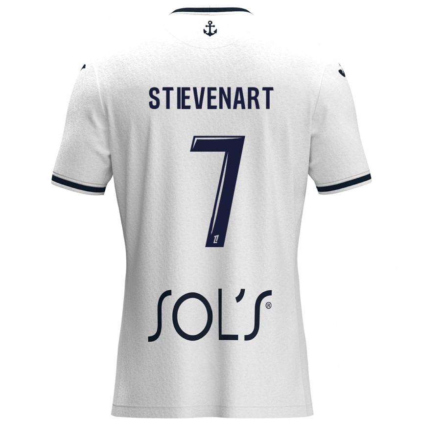 Niño Fútbol Camiseta Zoé Stievenart #7 Blanco Azul Oscuro 2ª Equipación 2024/25