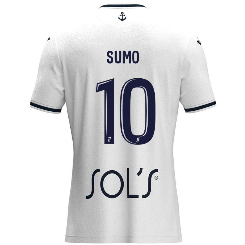 Niño Fútbol Camiseta Eva Sumo #10 Blanco Azul Oscuro 2ª Equipación 2024/25