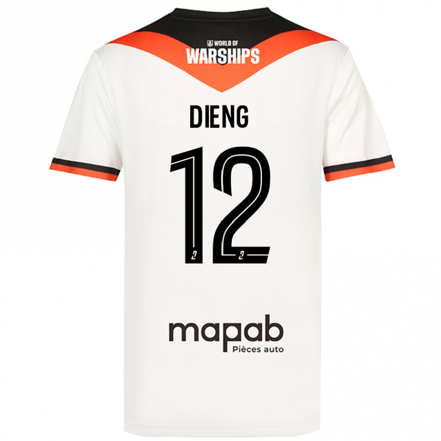 Niño Fútbol Camiseta Bamba Dieng #12 Blanco 2ª Equipación 2024/25