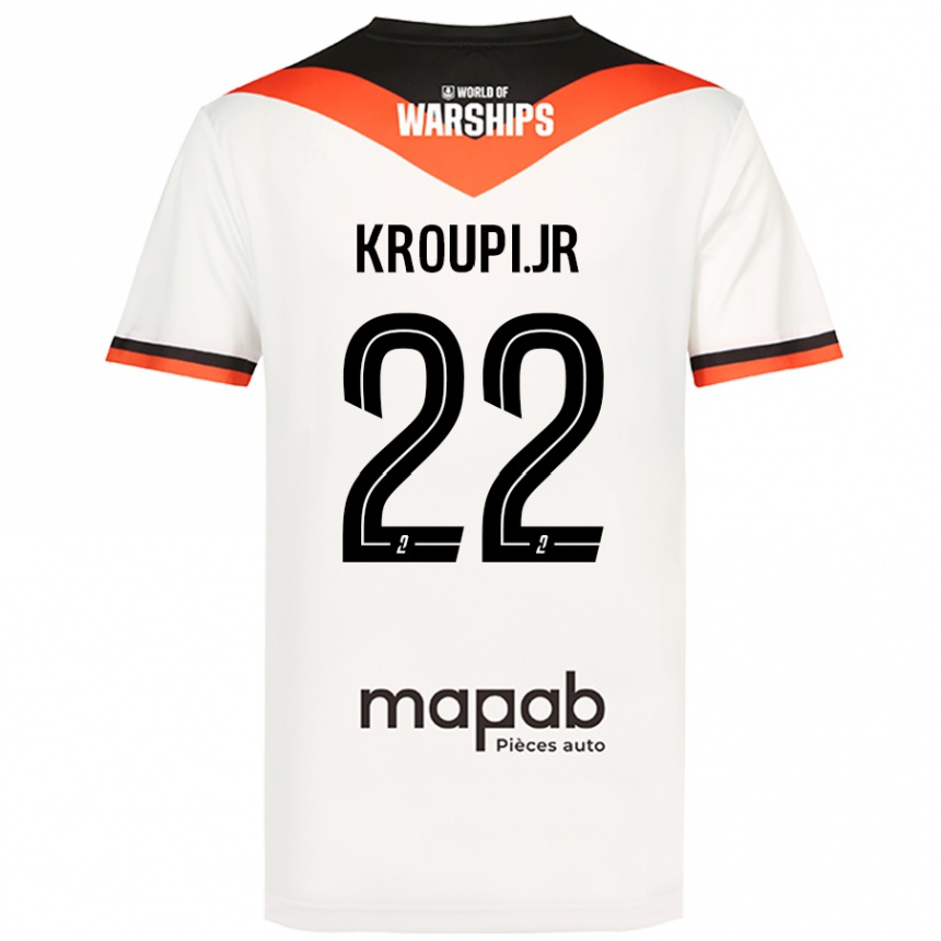 Niño Fútbol Camiseta Eli Junior Kroupi #22 Blanco 2ª Equipación 2024/25